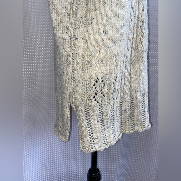 Women’s Vintage Maison Kanamos Fashion long knit oatmeal sweater sz medium - Picture 9 of 15